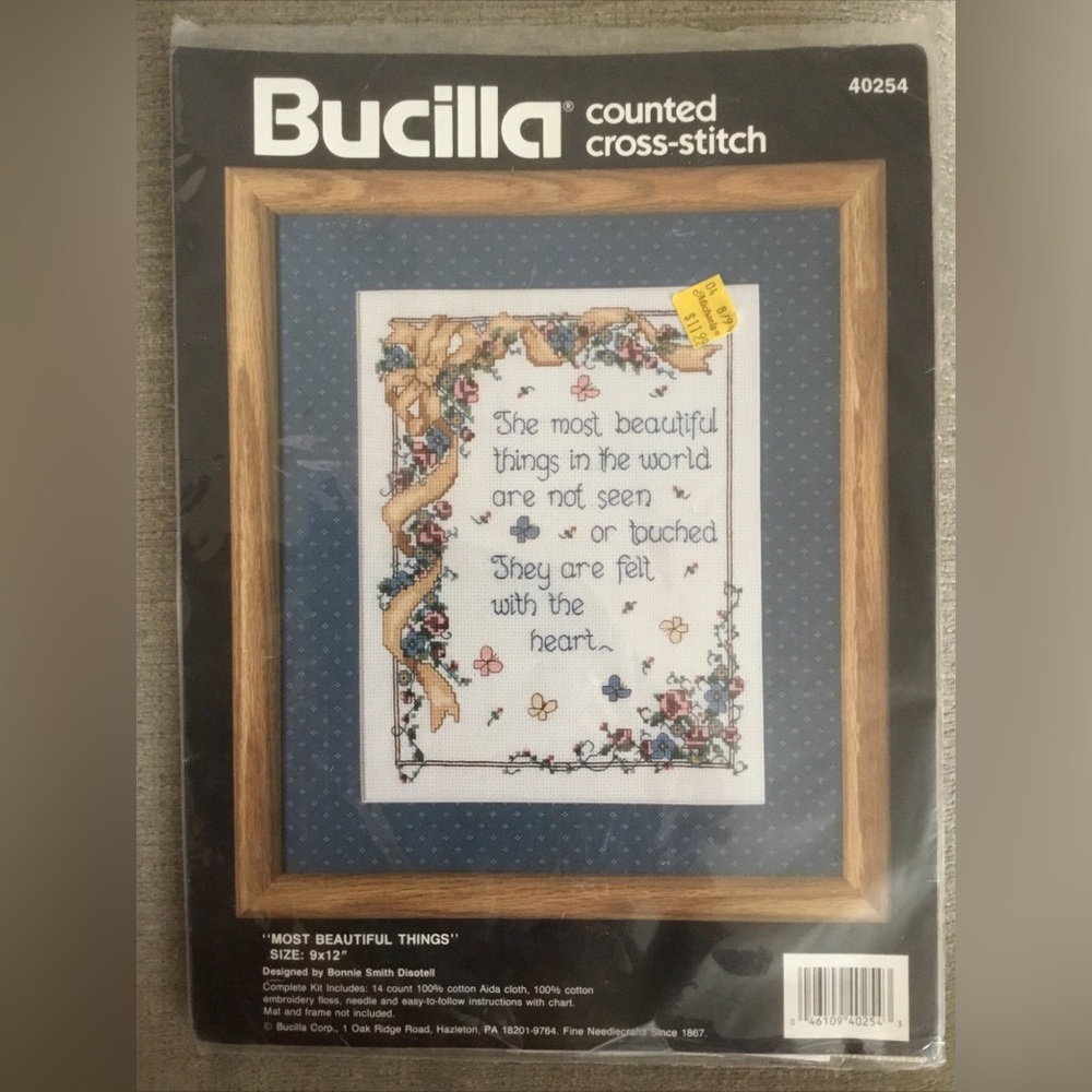 Bucilla Counted Cross Stitch Most Beautiful Things Kit  Disotell 40254 NEW VTG
